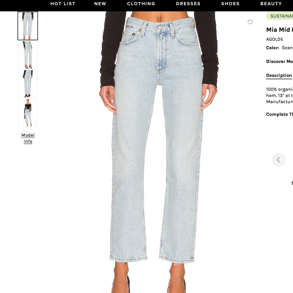 Agolde Straight Jeans (Mia Mid Rise Straight)